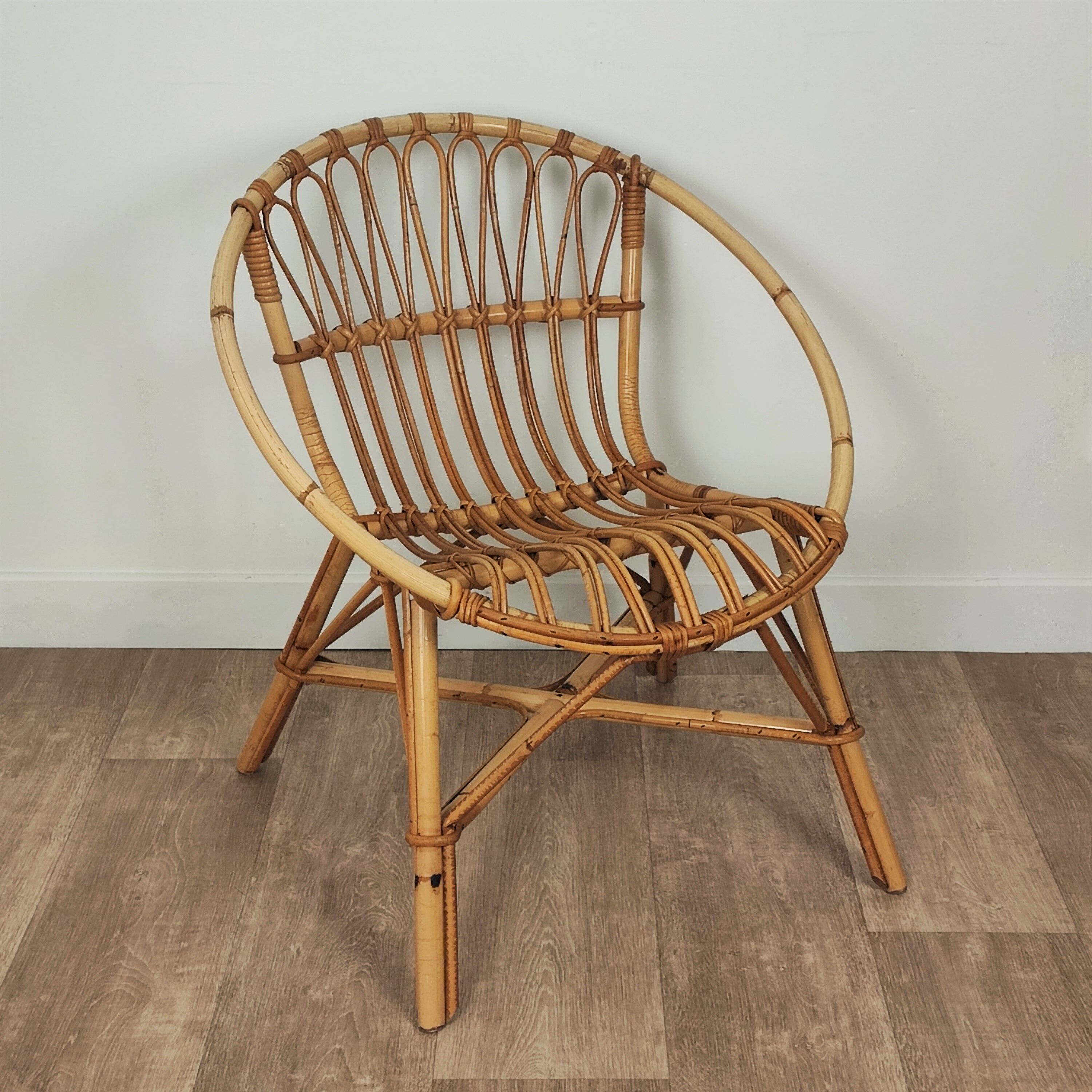 Rattan armchair 60s