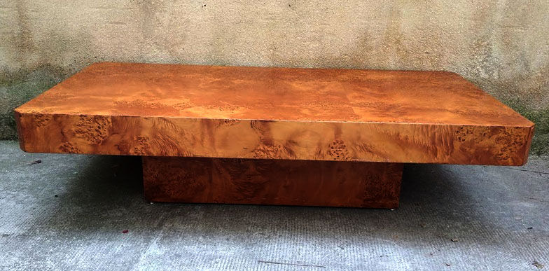 Table basse loupe d'orme  1970