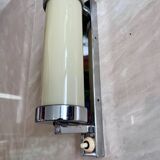 Lampe murale en verre laiteux chrome Bauhaus / Fonctionnaliste - années 1930