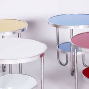 Small Czech Bauhaus Spruce and Chrome Side Table from Kovona, 1930s