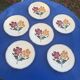 6 flat plates E. Charbonnier, Salins, Terre de Fer, countryside model, made in France, vintage