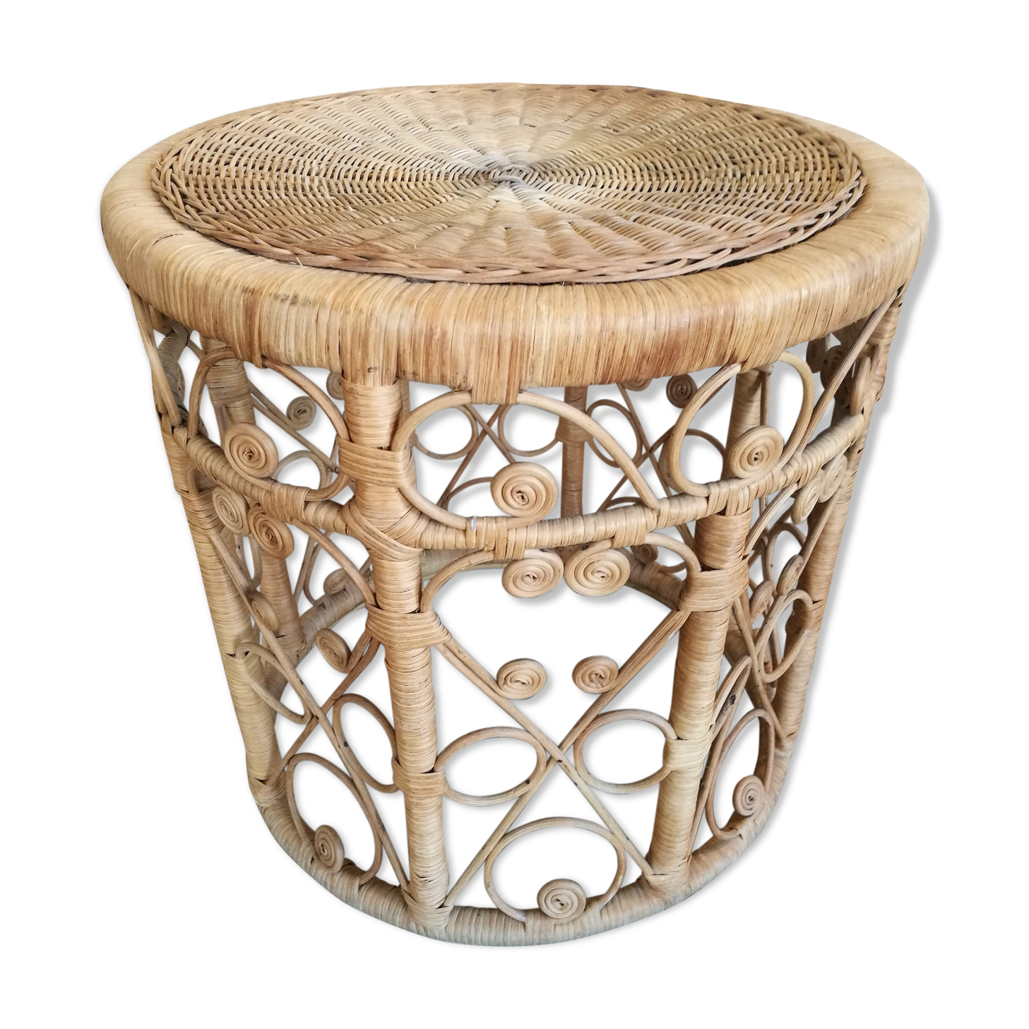 Peacock rattan sofa table or end