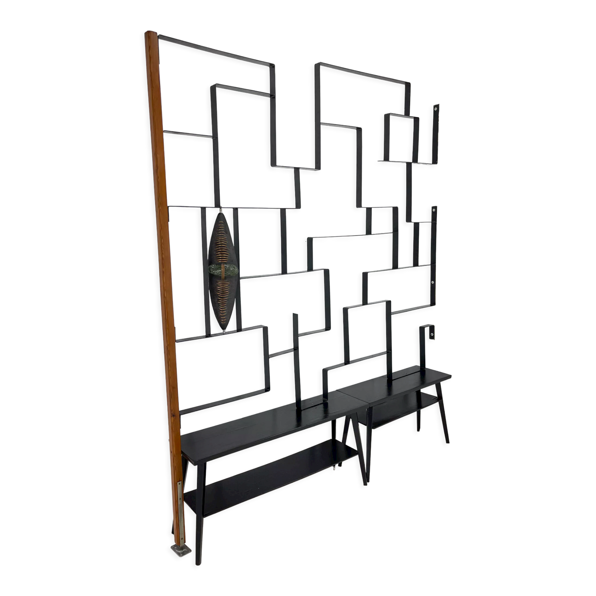 1960's art wall unit or room divider with sculpture by Jelínek