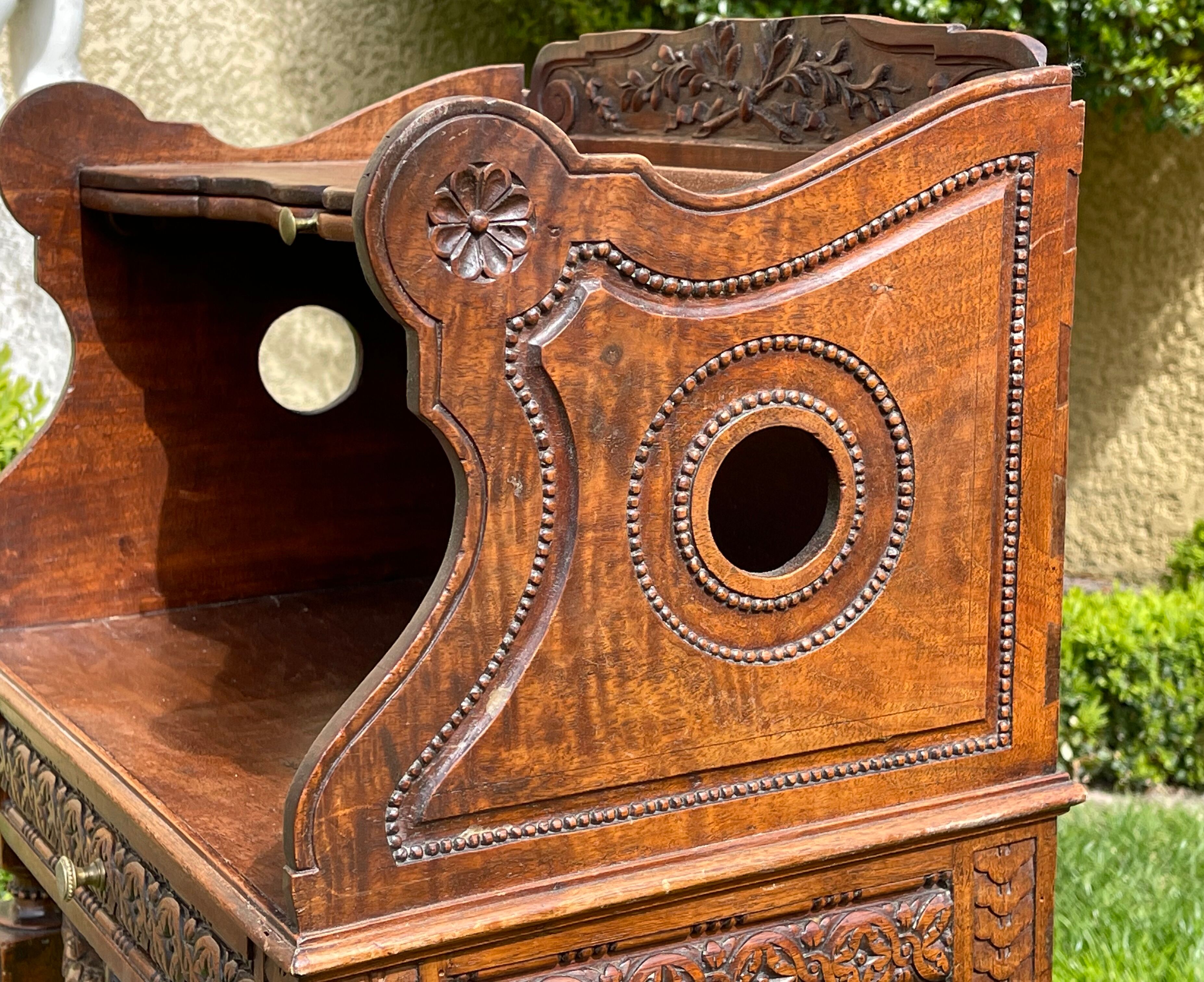 Louis XVI style walnut bedside table