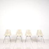 Set of 4 fiberglass Eames Chairs with H-Base for Fehlbaum by Herman Miller