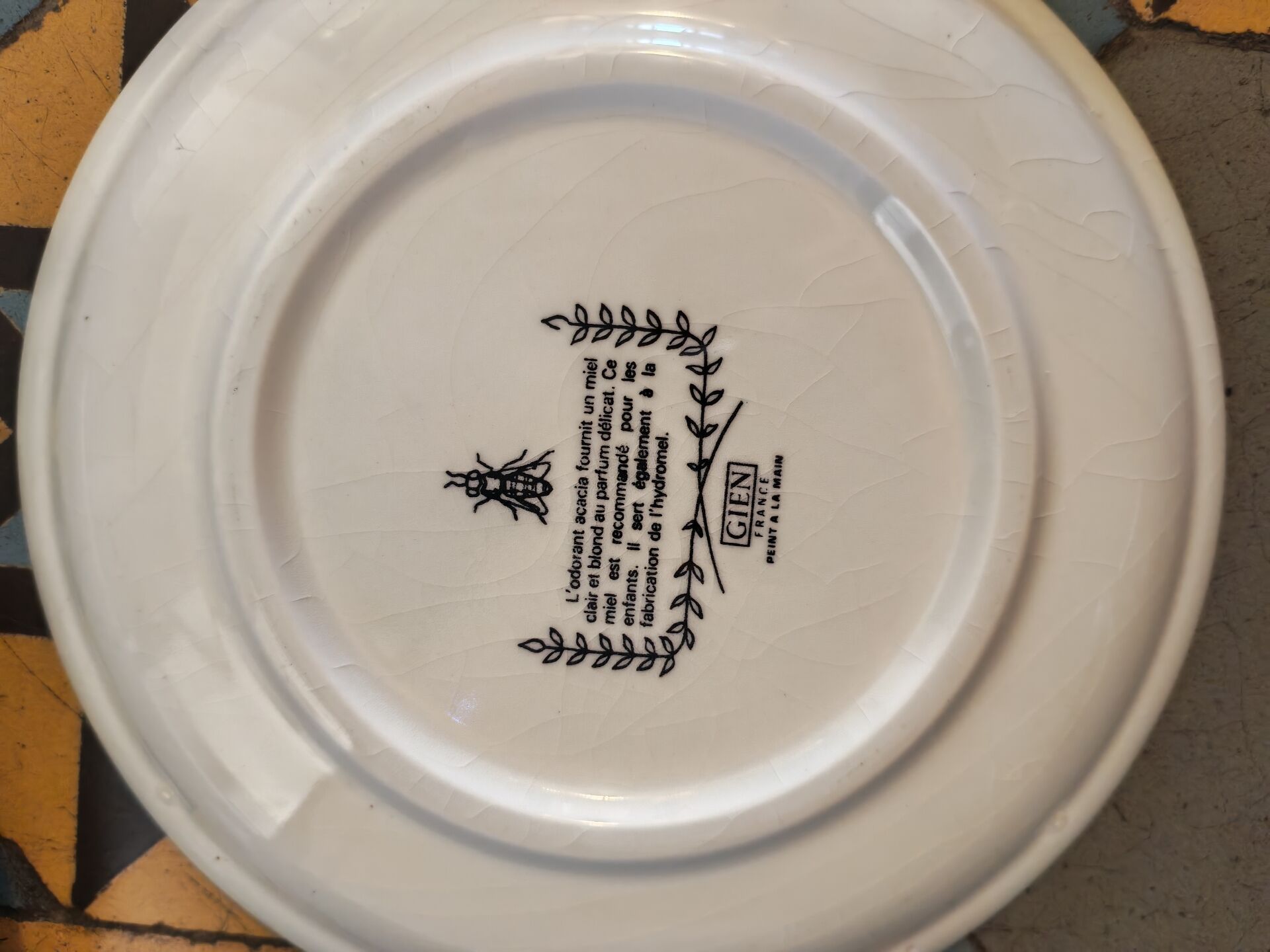Set of 5 decorative plates Gien by Hughette Sainson