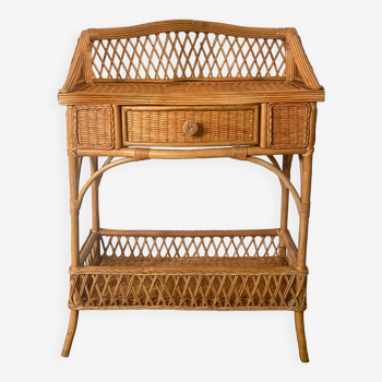 Rattan console with drawer