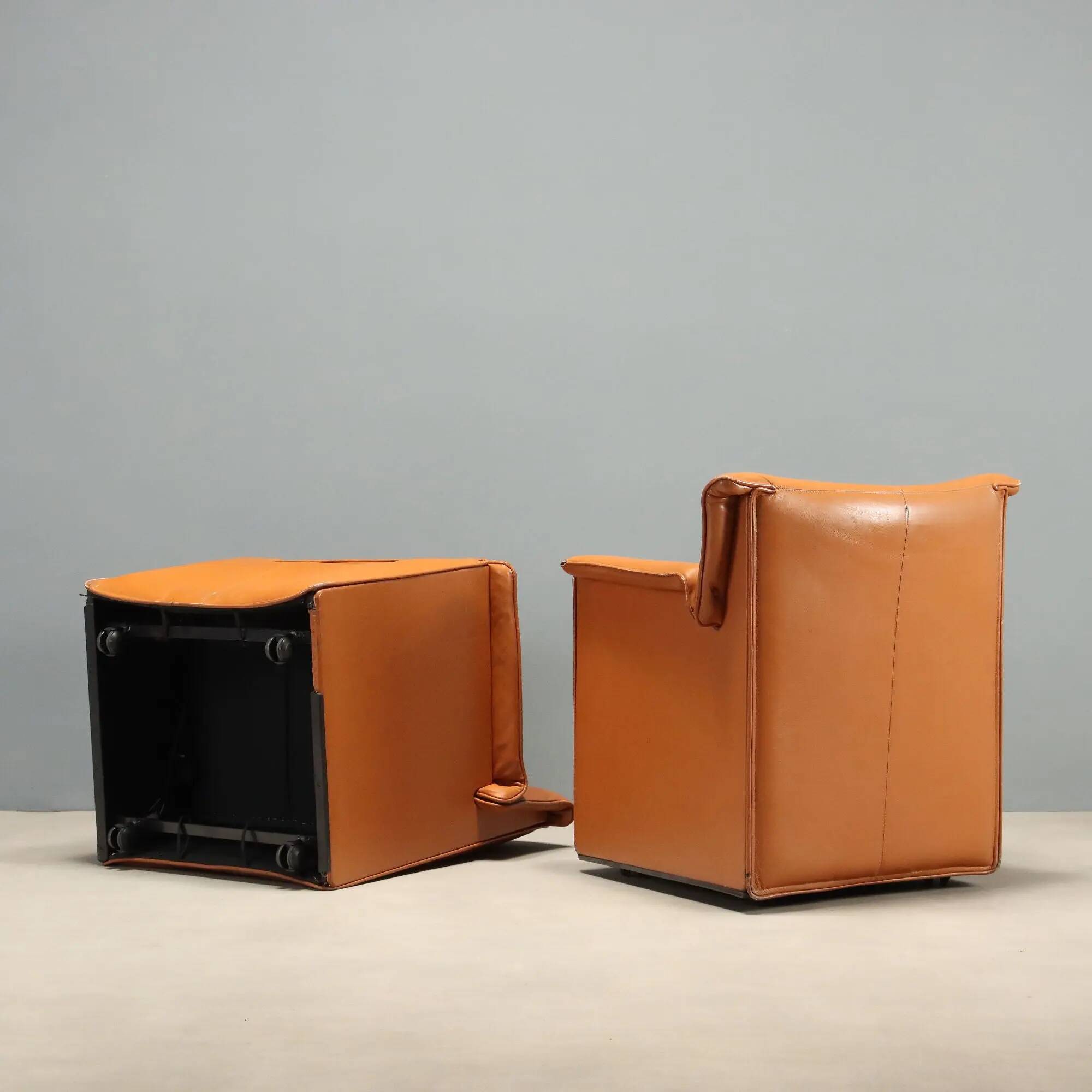 Laurianetta armchairs B&B Italia, vintage design by Afra & Tobia Scarpa, 1980s.