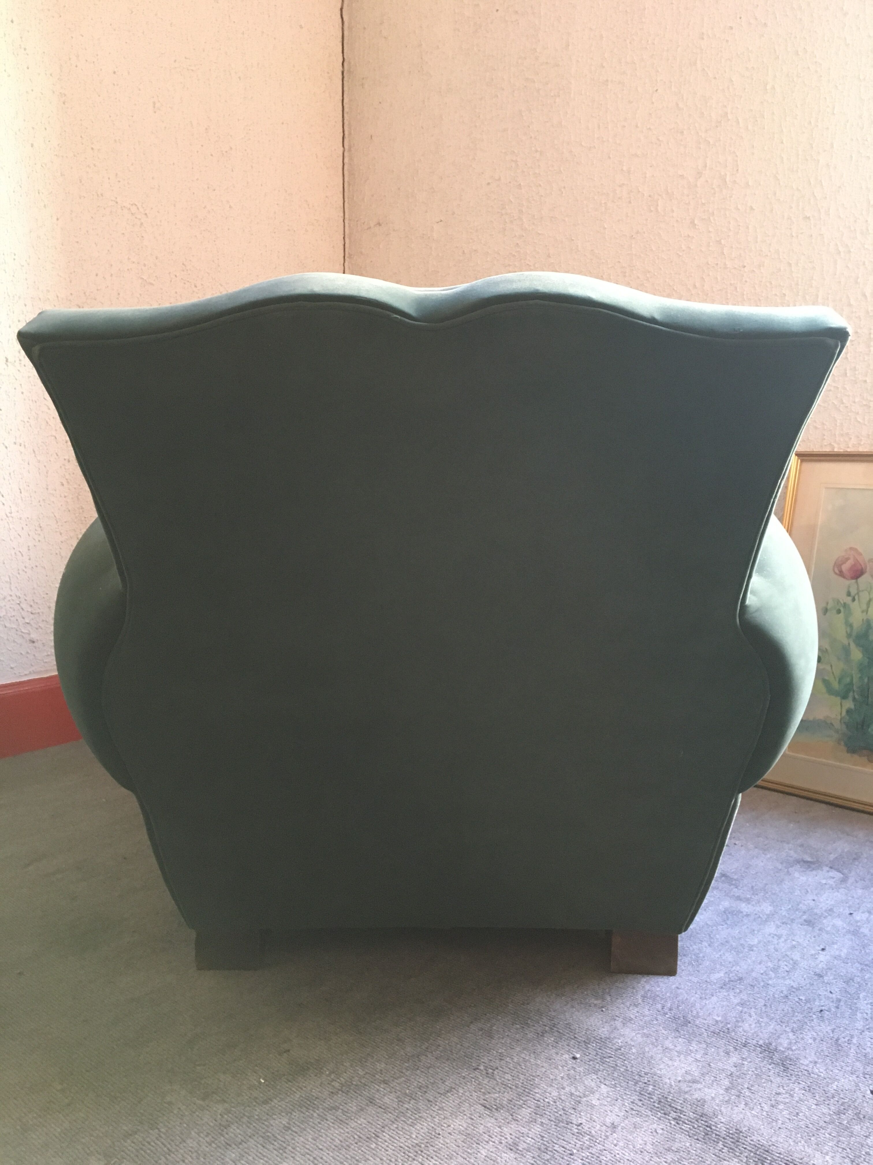 Pair of club armchairs with mustache