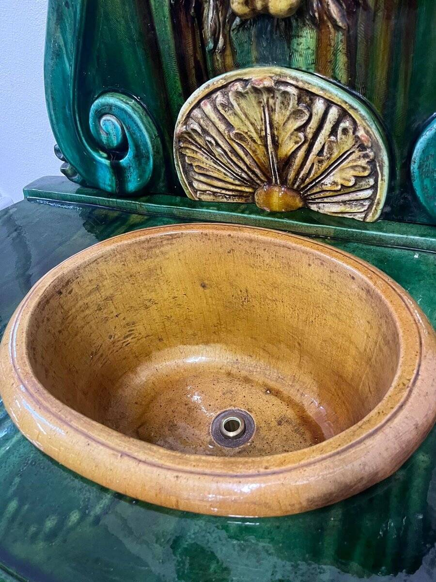 Glazed terracotta fountain from Vietri di Salerno, Italy, 1990s.