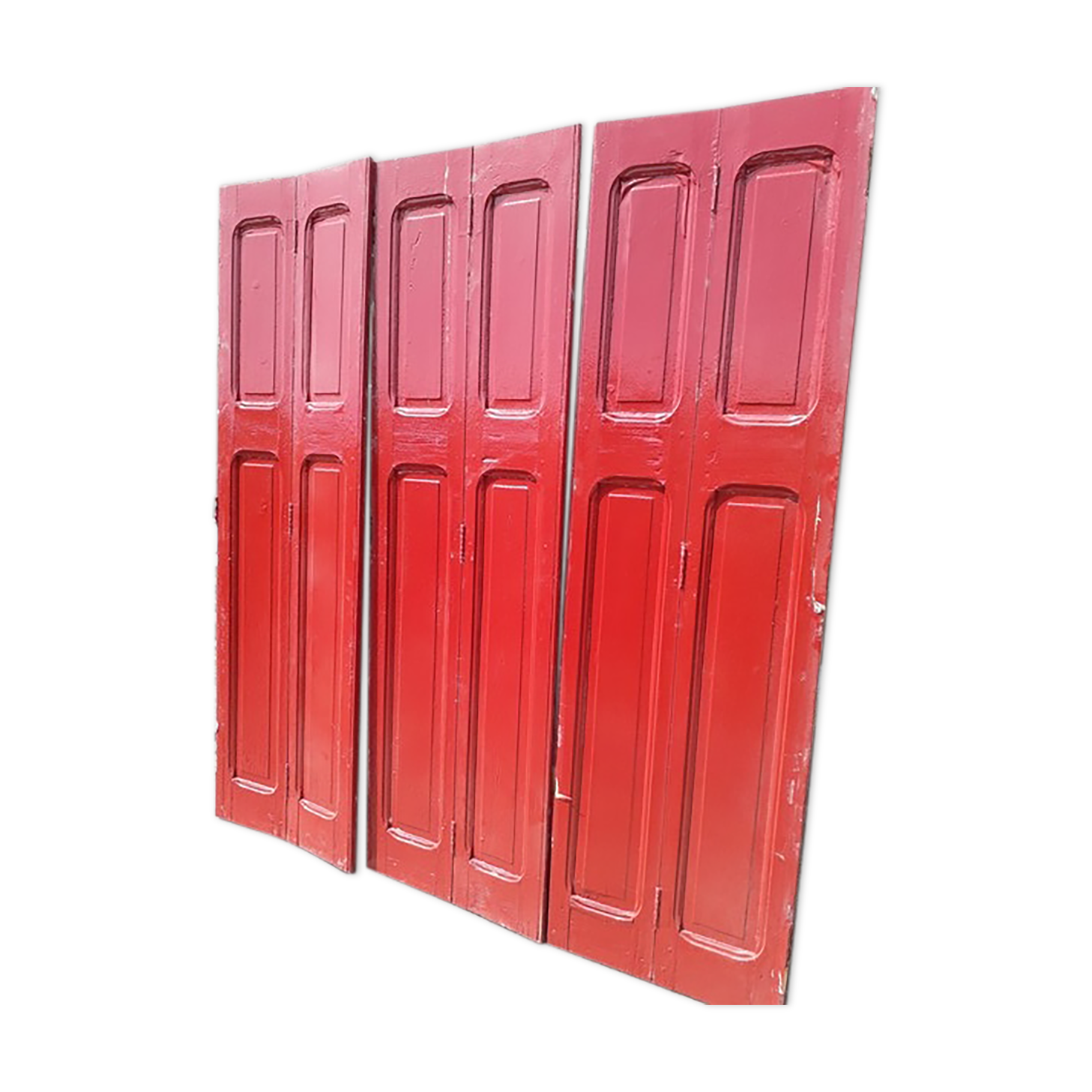 Lot shutters / doors / 6 elements solid wood patinated ep 1940 - 181 cm