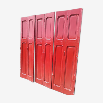 Lot shutters / doors / 6 elements solid wood patinated ep 1940 - 181 cm