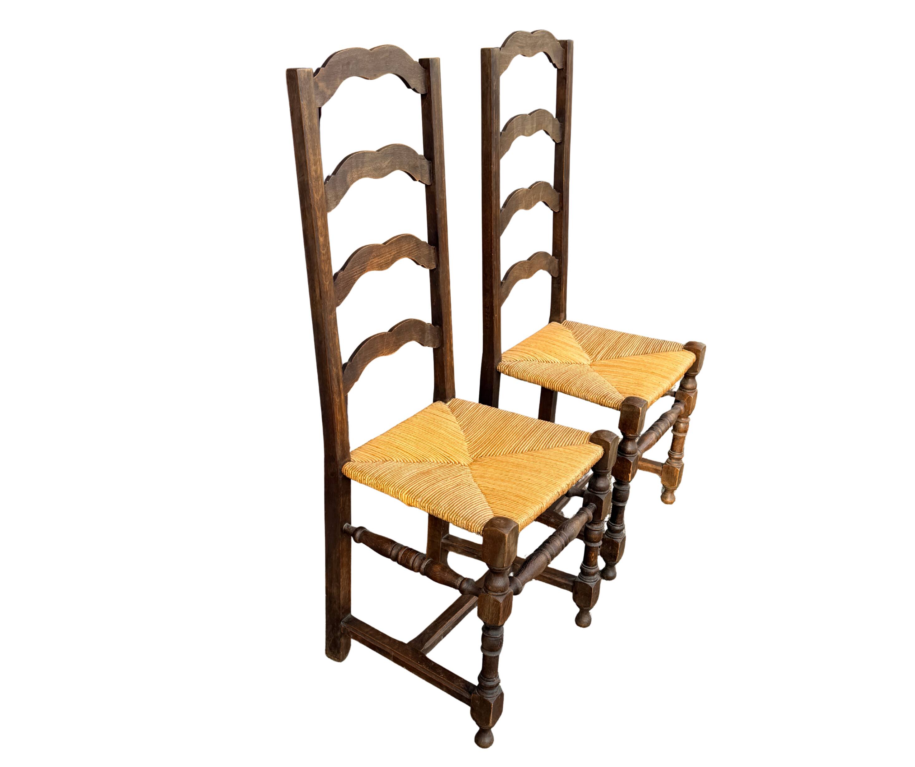 Set of 2 solid wood chairs