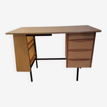 Bureau bois et métal, années 60