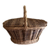 Panier en osier ancien avec couvercle