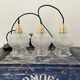 Lot de trois suspensions pointes de diamant vintage