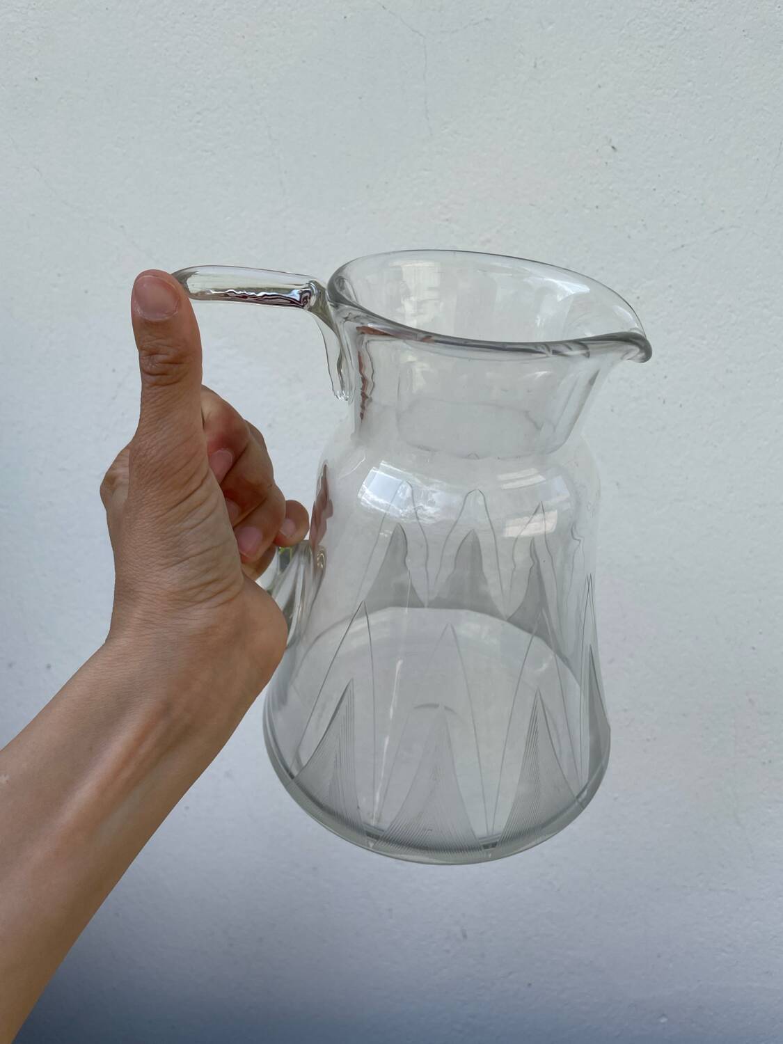 Art Deco glass pitcher