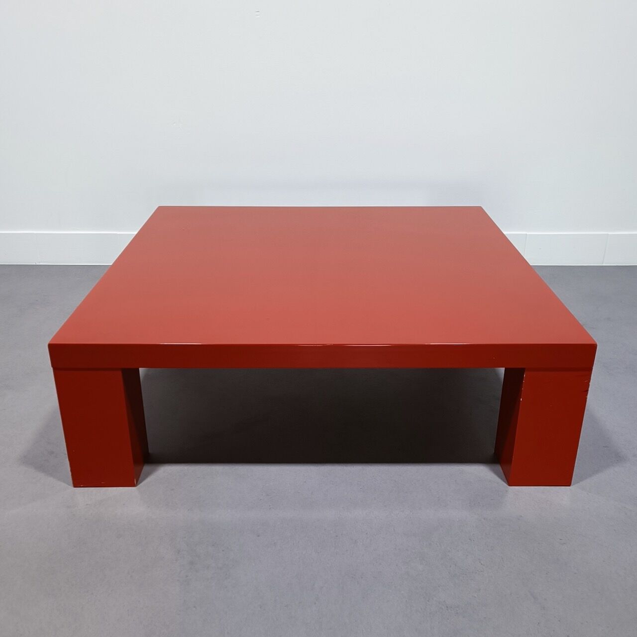 Red laquered coffee table