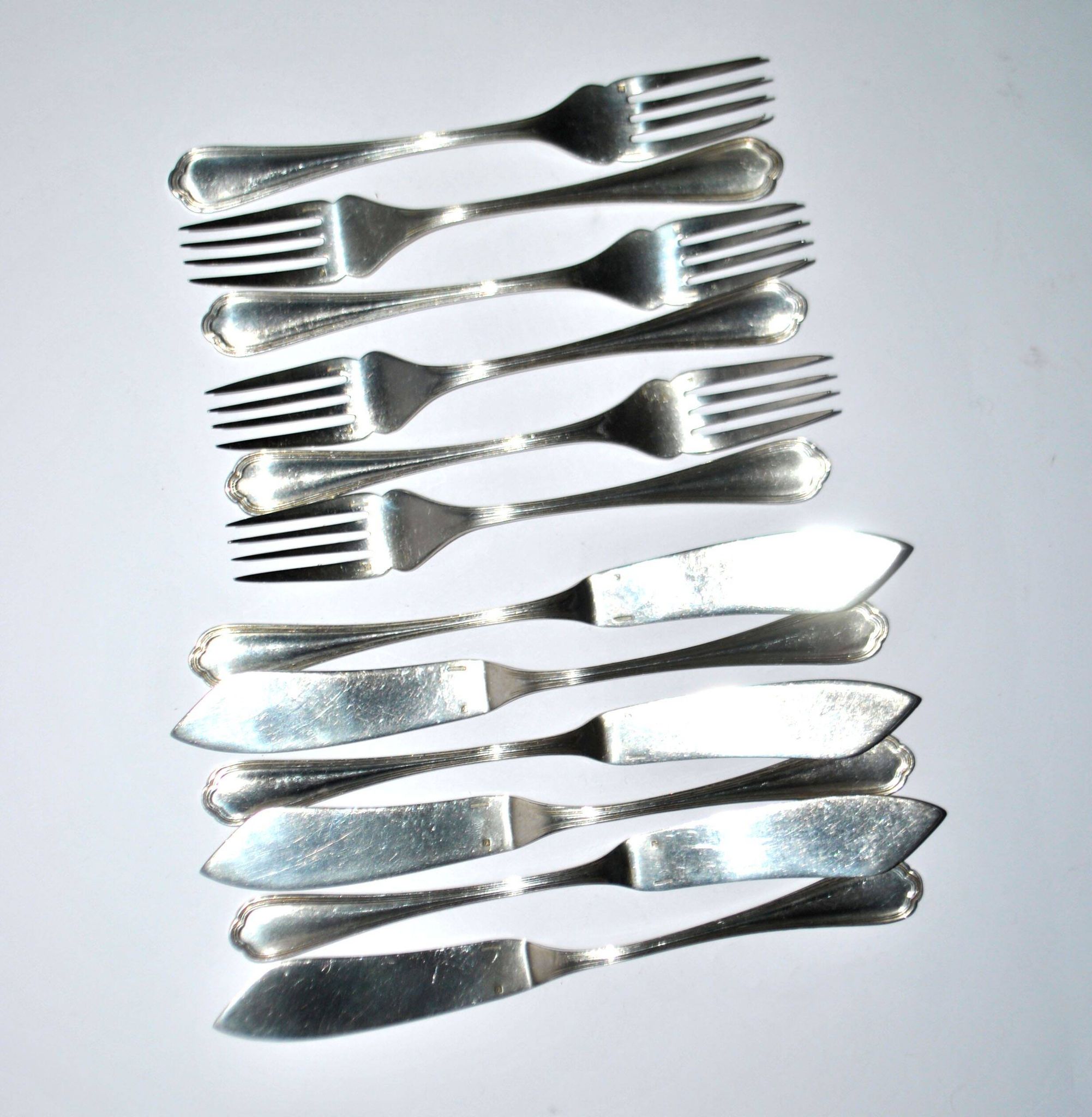 Christofle Spatours 12-piece fish cutlery set: 6 forks + 6 fillet knives