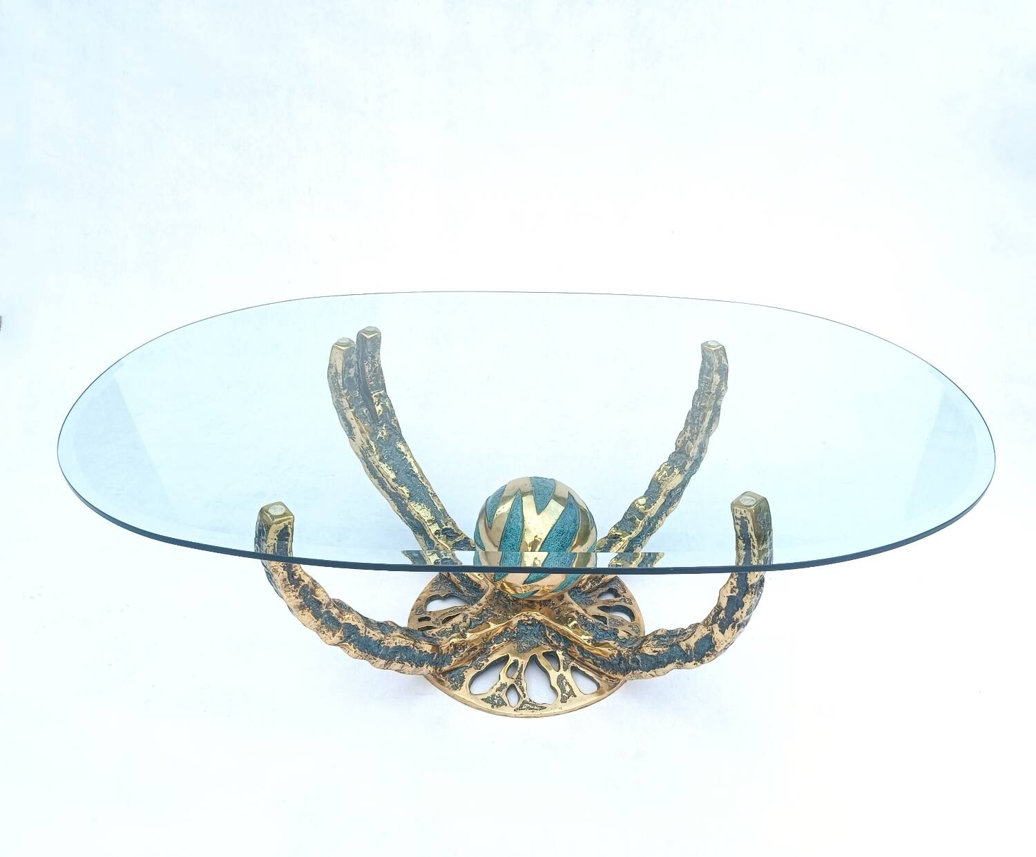 Table basse sculpturale vintage Octo par Henri Fernandez