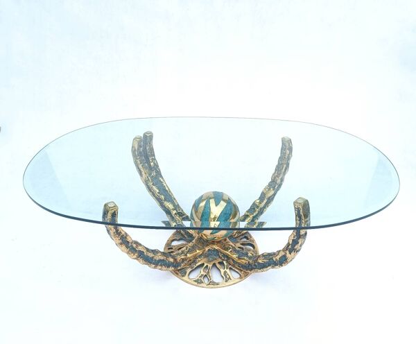 Table basse sculpturale vintage Octo par Henri Fernandez