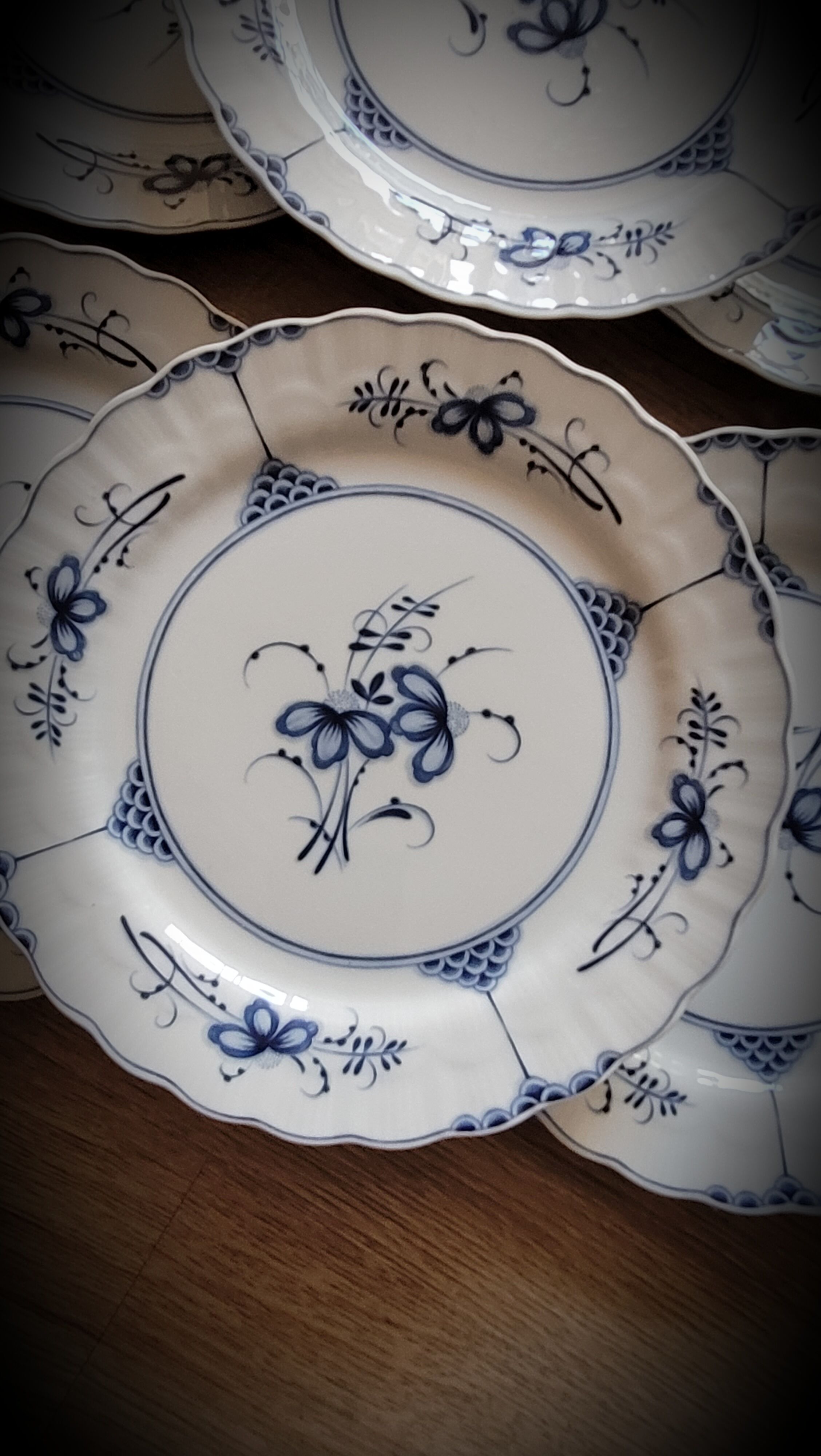 Set 6 flat plates Echt Kobalt