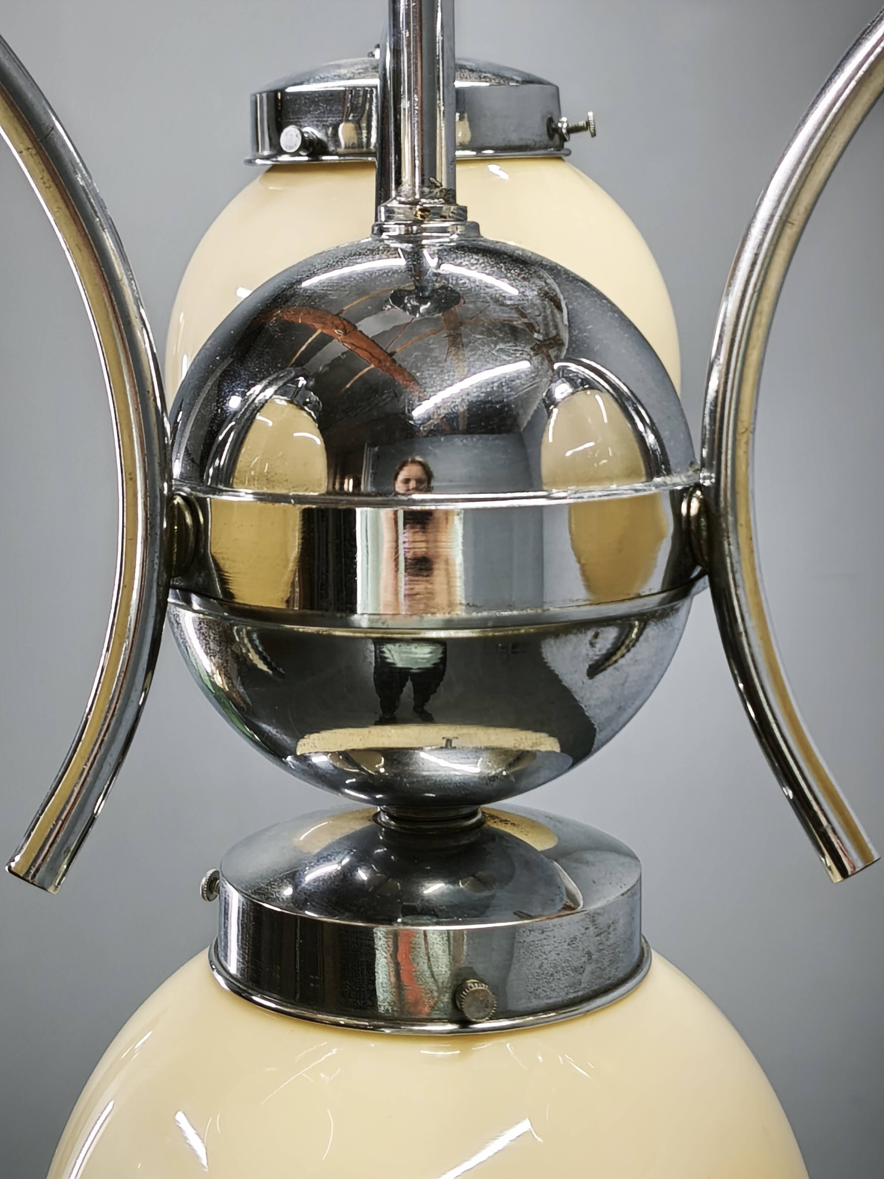 Art Deco Champagne Glass Chandelier, Czechoslovakia 1930s