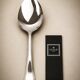 Serving spoon Christofle model America in silver-plated metal, design by Luc Lanel.