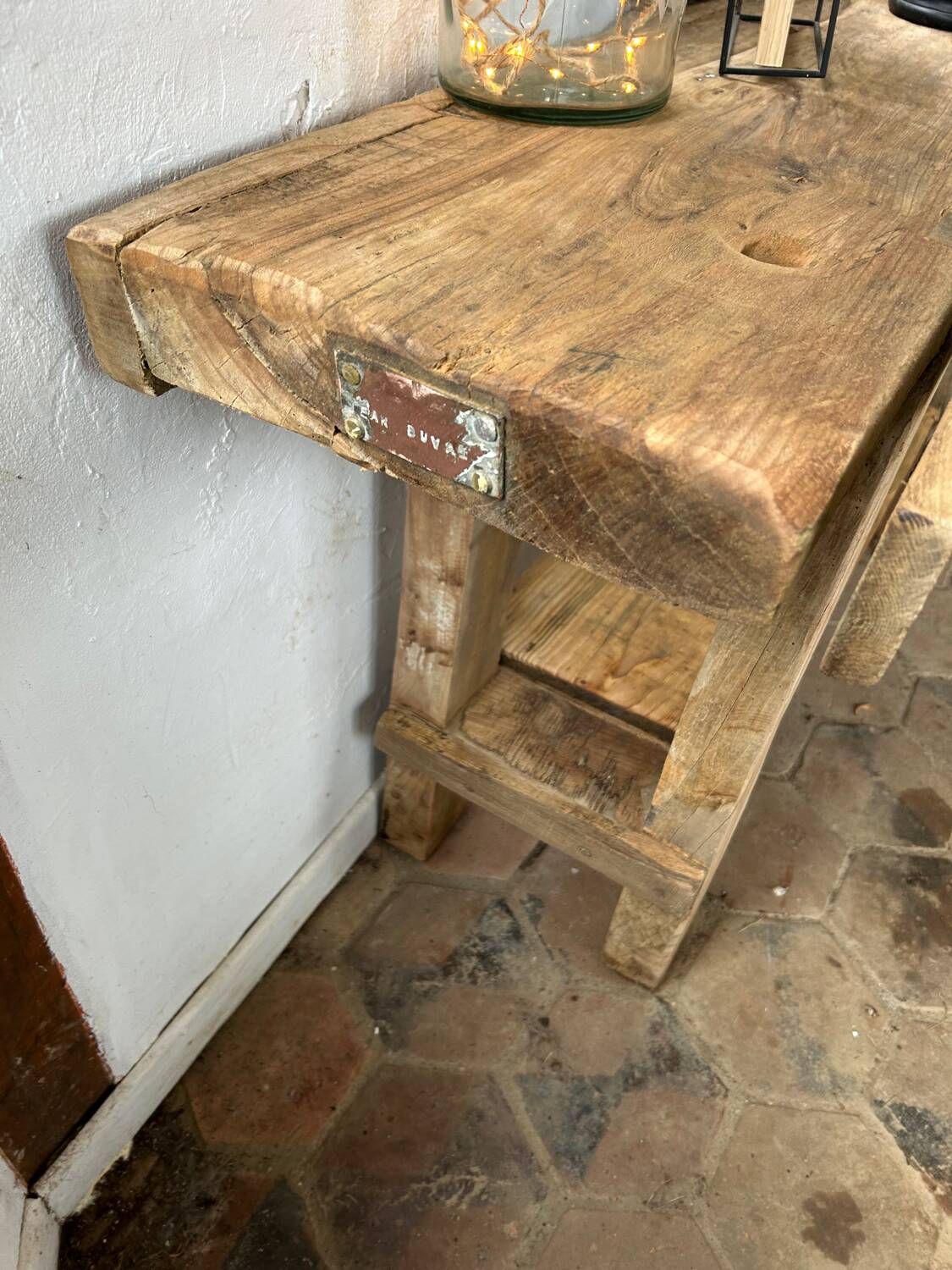 Small old wooden workbench