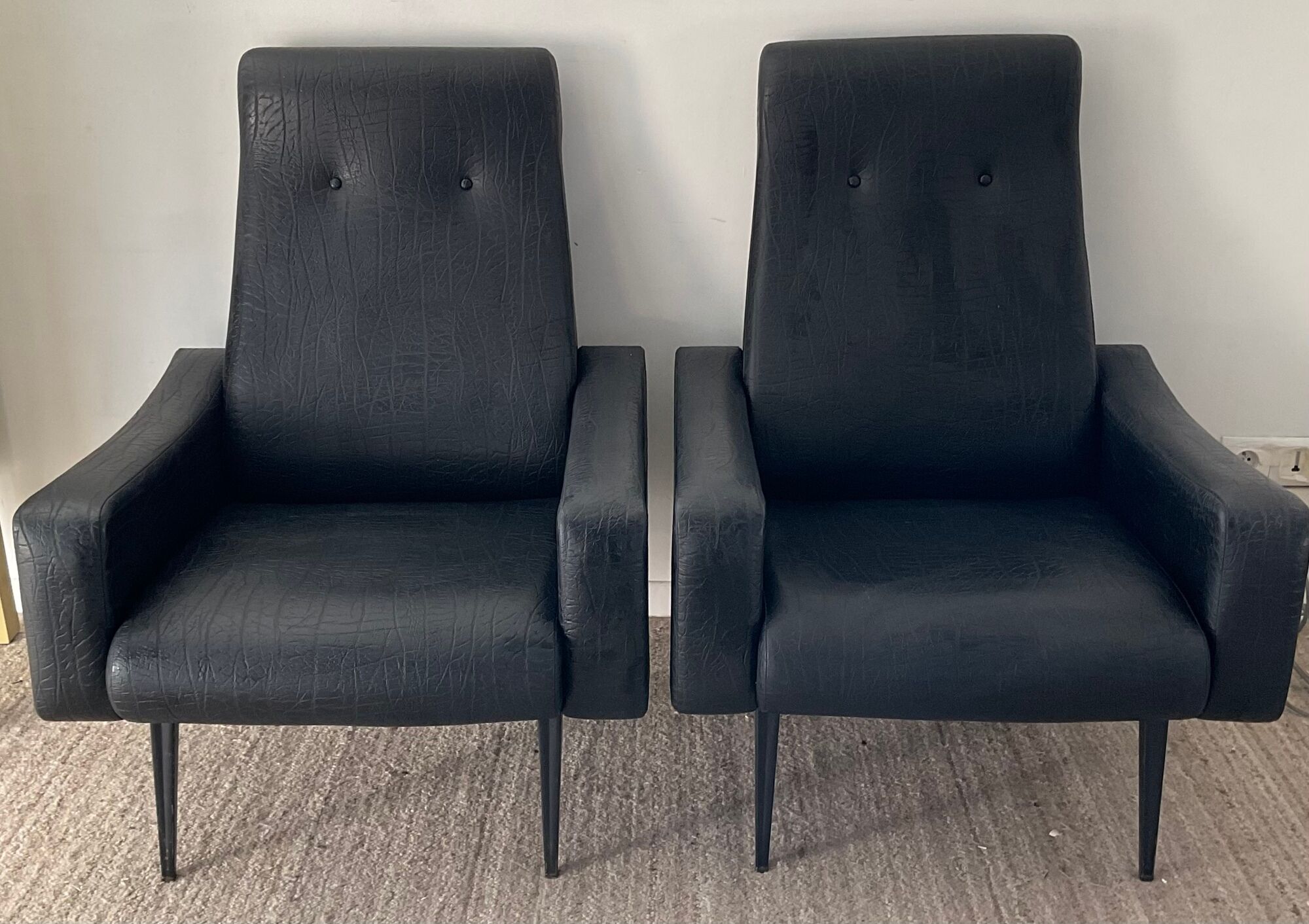 Pair of vintage folding armchairs from the 50s and 60s