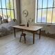 Beech and pine farmhouse table with spindle legs 170 cm