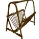 Vintage Rattan Magazine Basket Newspaper Rack 60s Rohe