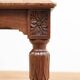 Set of 4 Louis XVI style chairs in carved wood and embossed leather.