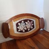 Wooden tray Art Deco mirror tray signed Germonde