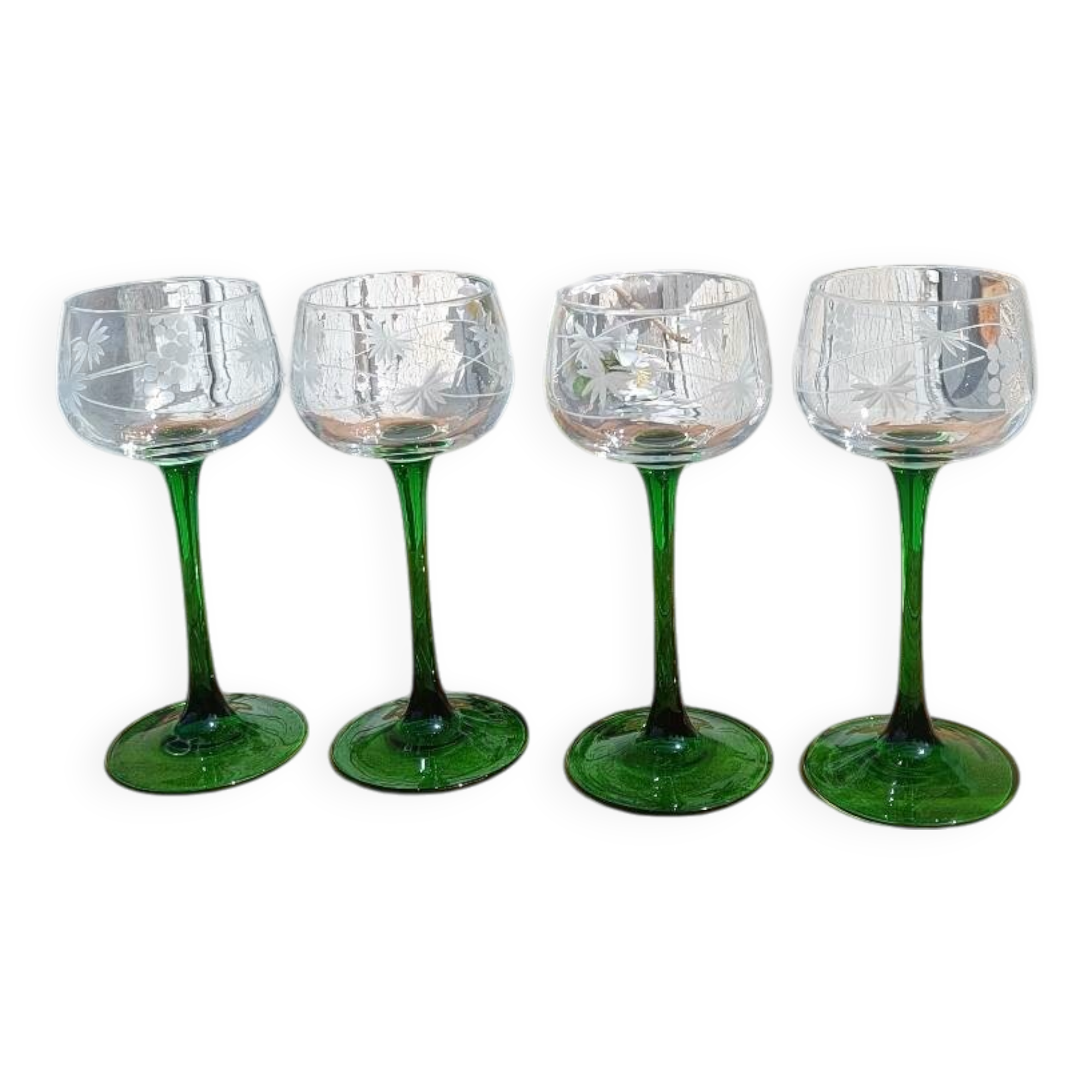 Antique engraved glasses from Alsace