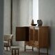 Brutalist oak sideboard, mid-century Danish design, Kjærnulf style, 1960s.