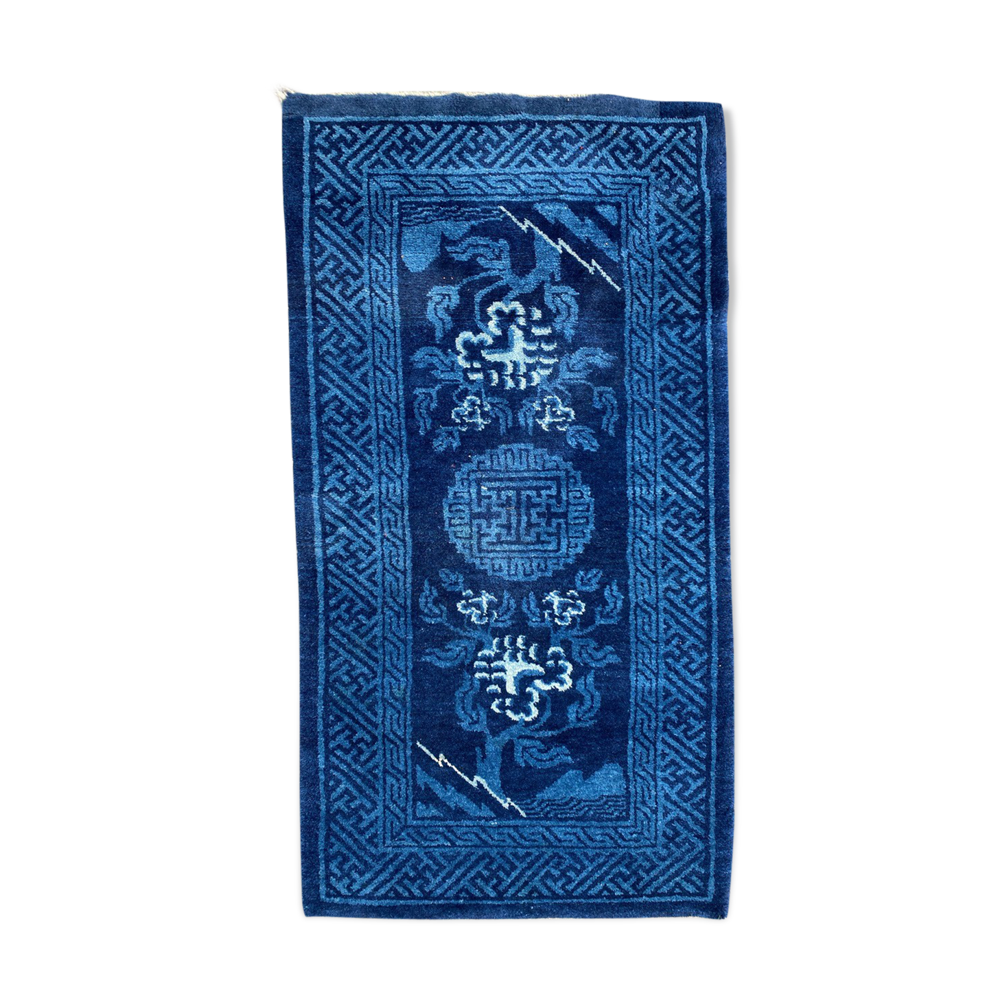 Small handmade old Chinese carpet 70x131 cm