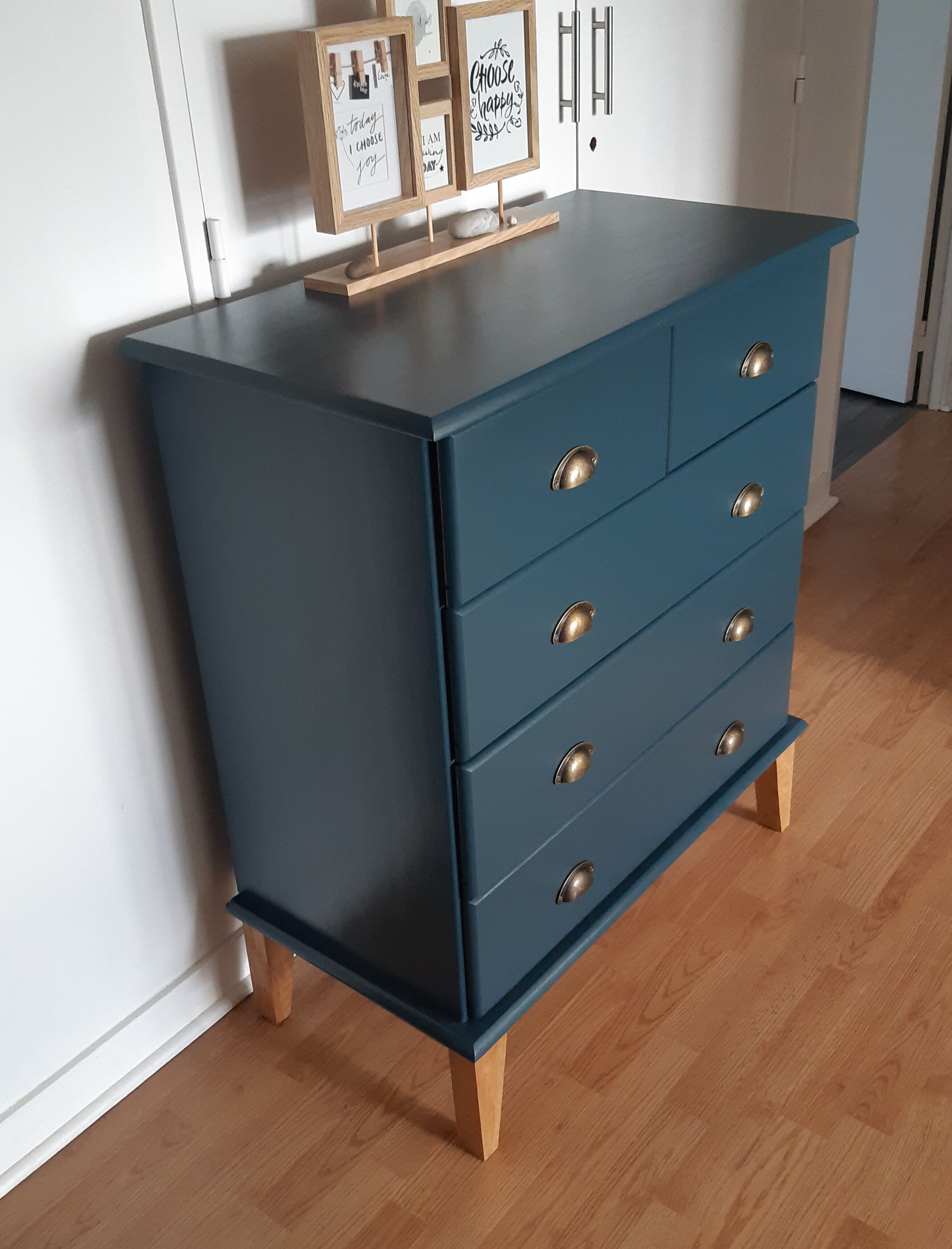 Commode scandinave bleu ganne