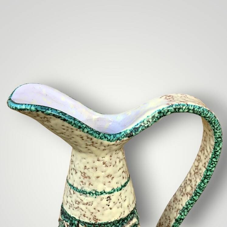 Pichet/vase vintage en céramique émaillée – estampillé Italy 63/69