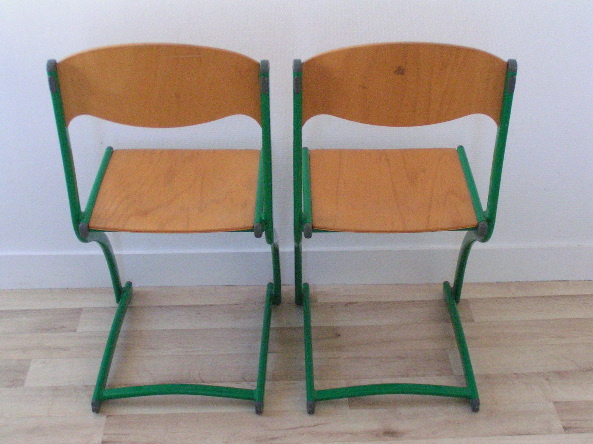 Paire de chaises traîneau