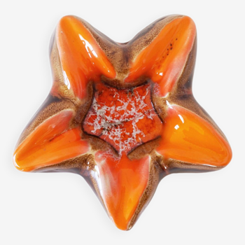 Vallauris orange ceramic starfish pocket