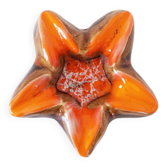 Vallauris orange ceramic starfish pocket