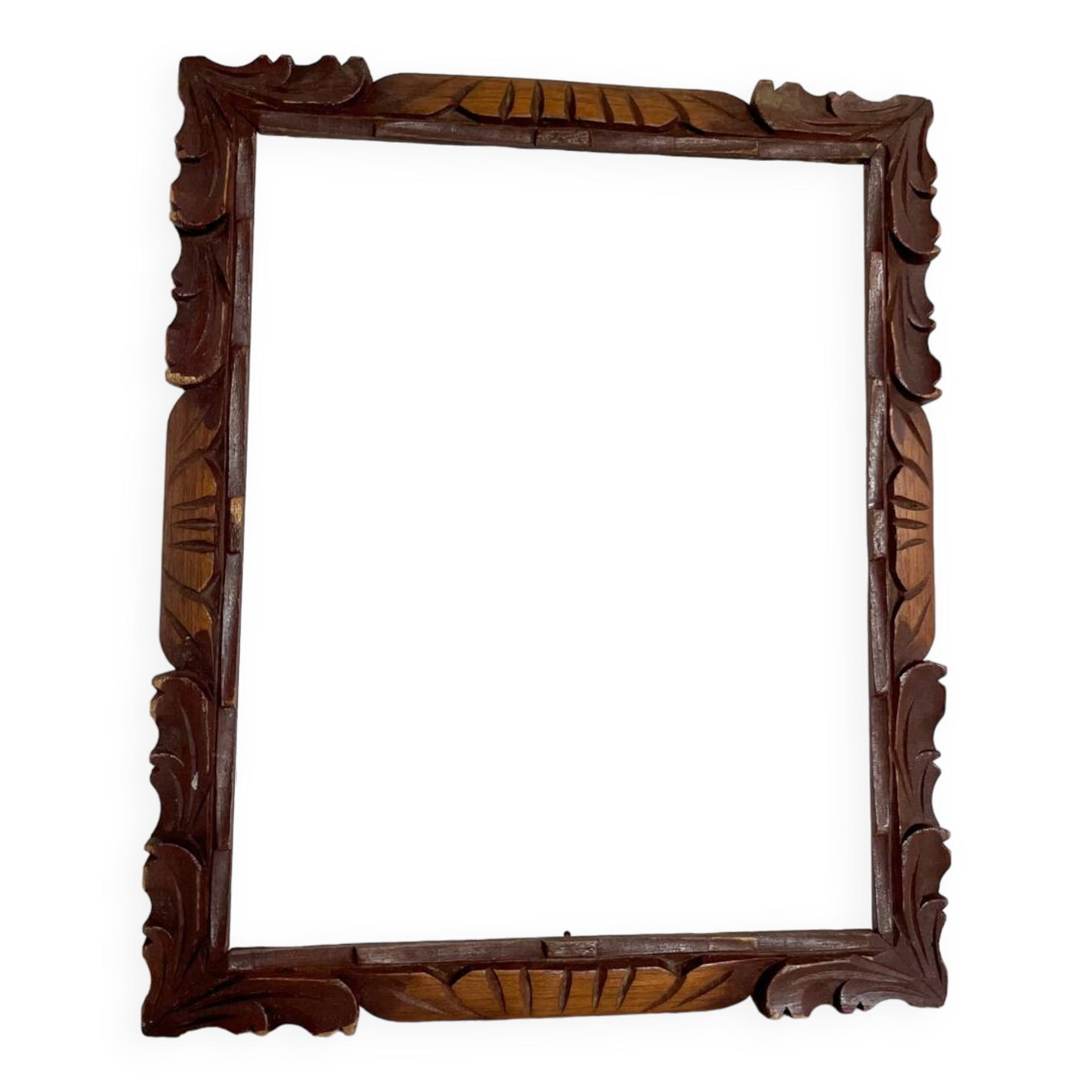 Antique handcarved frame Cedarwood 29.5 cm x 24 cm