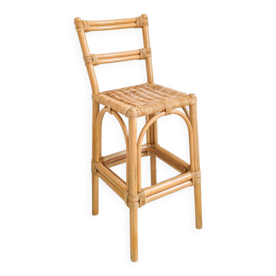 Tabouret de Bar Mid Century Vintage Boho Tabouret de Bar Chaise de Bar Bamb