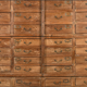 Antique teak storage cabinet with 40 drawers