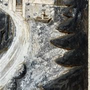 Tableau alpin en bois sculpté et peint