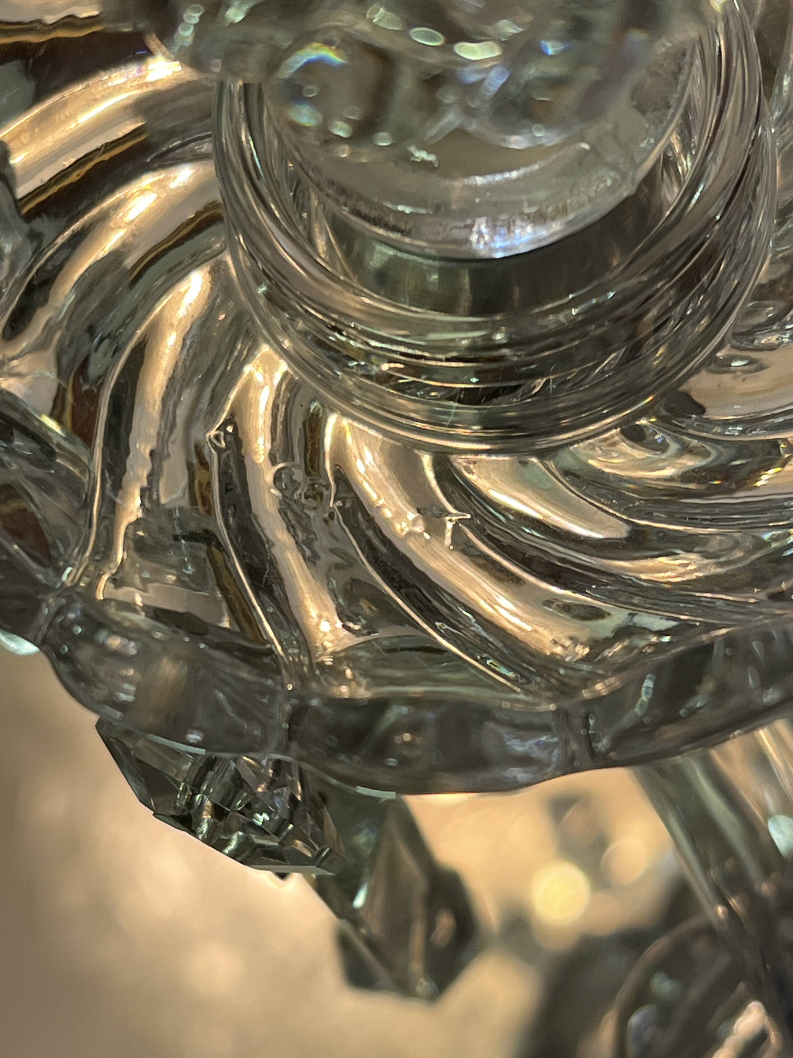 Pair of Baccarat Crystal Girandole Candlesticks