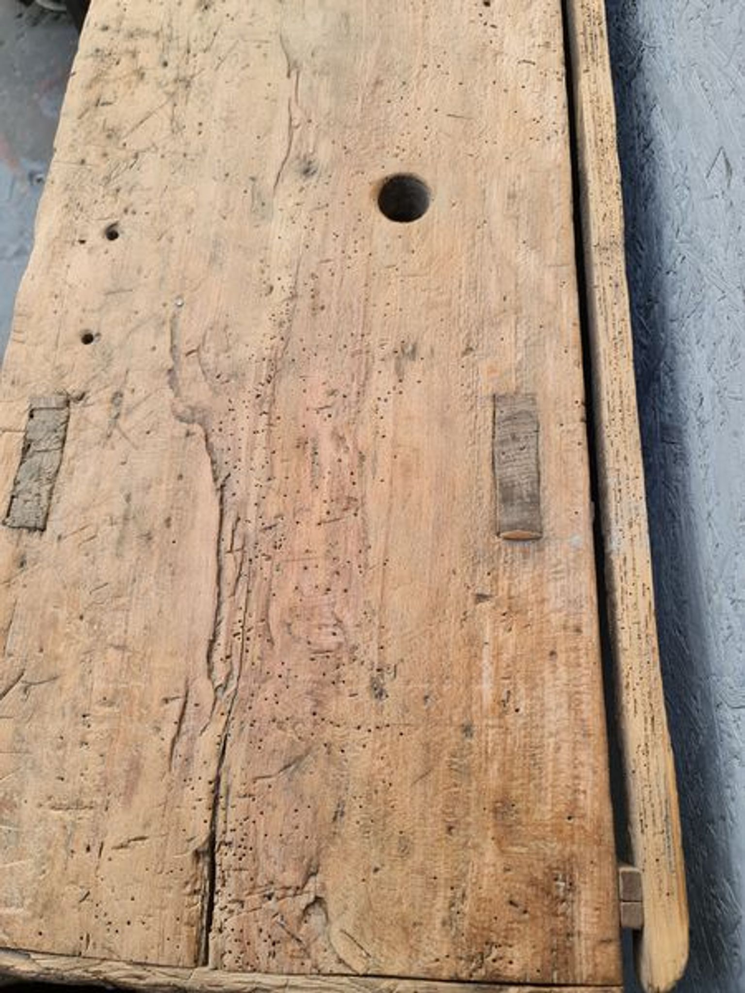 Old established furniture low industrial TV vintage oak and metal