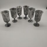Service of 6 glasses on foot in baroque deco marble
