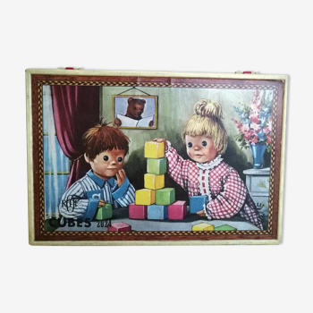 Boite de cubes "Bonne nuit les petits" 1960 complète.